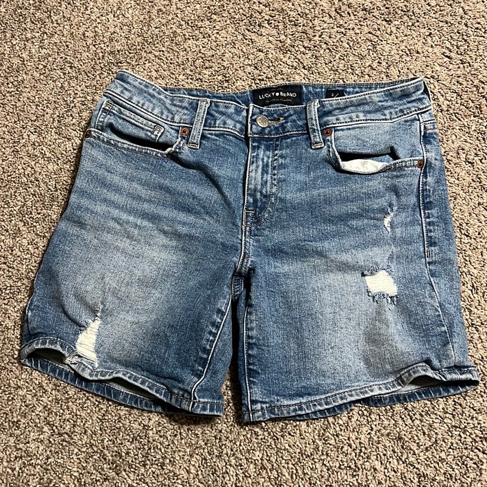 Lucky jean shorts. Size 2. No stains
